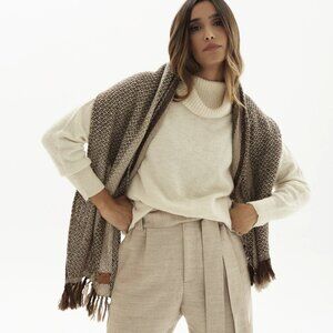 SCARF ANDALGALA BROWN (DE-HAIRED LLAMA AND MERINO WOOL)